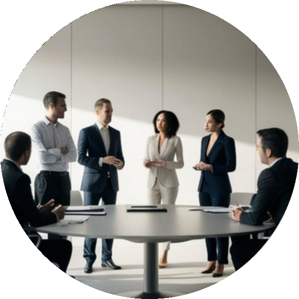 People at a dialogue table